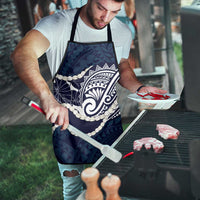Aloha Hawaii Kalo Pikake Lei Apron Chest Tattoo Oxford Blue Hawaiian Pattern LT14 - Polynesian Pride