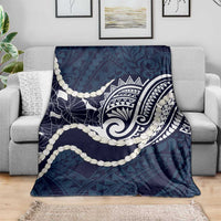 Aloha Hawaii Kalo Pikake Lei Blanket Chest Tattoo Oxford Blue Hawaiian Pattern LT14 - Polynesian Pride