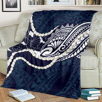 Aloha Hawaii Kalo Pikake Lei Blanket Chest Tattoo Oxford Blue Hawaiian Pattern LT14 - Polynesian Pride