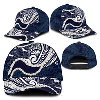 Aloha Hawaii Kalo Pikake Lei Classic Cap Chest Tattoo Oxford Blue Hawaiian Pattern LT14 - Polynesian Pride