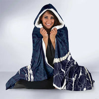 Aloha Hawaii Kalo Pikake Lei Hooded Blanket Chest Tattoo Oxford Blue Hawaiian Pattern LT14 - Polynesian Pride
