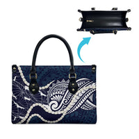 Aloha Hawaii Kalo Pikake Lei Leather Bag Chest Tattoo Oxford Blue Hawaiian Pattern LT14 - Polynesian Pride