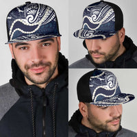 Aloha Hawaii Kalo Pikake Lei Mesh Trucker Cap Chest Tattoo Oxford Blue Hawaiian Pattern LT14 - Polynesian Pride