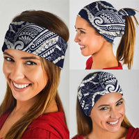 Aloha Hawaii Kalo Pikake Lei Neck Gaiter Chest Tattoo Oxford Blue Hawaiian Pattern LT14 - Polynesian Pride