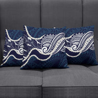 Aloha Hawaii Kalo Pikake Lei Pillow Cover Chest Tattoo Oxford Blue Hawaiian Pattern LT14 - Polynesian Pride