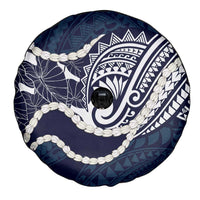 Aloha Hawaii Kalo Pikake Lei Spare Tire Cover Chest Tattoo Oxford Blue Hawaiian Pattern