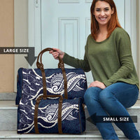 Aloha Hawaii Kalo Pikake Lei Travel Bag Chest Tattoo Oxford Blue Hawaiian Pattern
