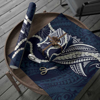 Aloha Hawaii Kalo Pikake Lei Wrapping Paper Chest Tattoo Oxford Blue Hawaiian Pattern LT14 - Polynesian Pride