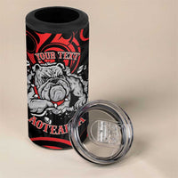 Personalised Aotearoa Bulldog 4 in 1 Can Cooler Tumbler NZ Maori Tattoo