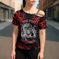 Aotearoa Bulldog Cross Shoulder Shirt NZ Maori Tattoo - Polynesian Pride