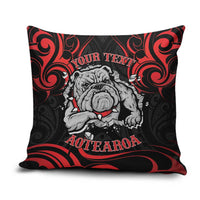 Personalised Aotearoa Bulldog Pillow Cover NZ Maori Tattoo - Polynesian Pride