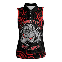 Personalised Aotearoa Bulldog Women Sleeveless Polo Shirt NZ Maori Tattoo