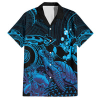 Blue Aloha Hawaii Hawaiian Shirt Snorkeling With Sea Turtle Polynesian Pattern LT14 Blue - Polynesian Pride