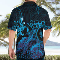 Blue Aloha Hawaii Hawaiian Shirt Snorkeling With Sea Turtle Polynesian Pattern LT14 - Polynesian Pride