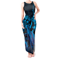Blue Aloha Hawaii Tank Maxi Dress Snorkeling With Sea Turtle Polynesian Pattern LT14 Women Blue - Polynesian Pride