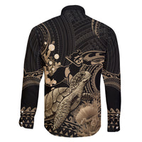 Gold Aloha Hawaii Family Matching Short Sleeve Bodycon Dress and Hawaiian Shirt Snorkeling With Sea Turtle Polynesian Pattern LT14 - Polynesian Pride