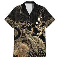 Gold Aloha Hawaii Hawaiian Shirt Snorkeling With Sea Turtle Polynesian Pattern LT14 Gold - Polynesian Pride