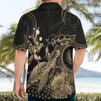 Gold Aloha Hawaii Hawaiian Shirt Snorkeling With Sea Turtle Polynesian Pattern LT14 - Polynesian Pride