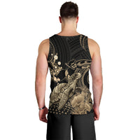 Gold Aloha Hawaii Men Tank Top Snorkeling With Sea Turtle Polynesian Pattern LT14 - Polynesian Pride