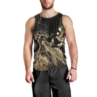 Gold Aloha Hawaii Men Tank Top Snorkeling With Sea Turtle Polynesian Pattern LT14 - Polynesian Pride