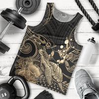 Gold Aloha Hawaii Men Tank Top Snorkeling With Sea Turtle Polynesian Pattern LT14 - Polynesian Pride