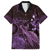 Purple Aloha Hawaii Hawaiian Shirt Snorkeling With Sea Turtle Polynesian Pattern LT14 Purple - Polynesian Pride