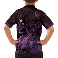 Purple Aloha Hawaii Hawaiian Shirt Snorkeling With Sea Turtle Polynesian Pattern LT14 - Polynesian Pride