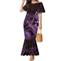 Purple Aloha Hawaii Mermaid Dress Snorkeling With Sea Turtle Polynesian Pattern LT14 Women Purple - Polynesian Pride