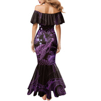 Purple Aloha Hawaii Mermaid Dress Snorkeling With Sea Turtle Polynesian Pattern LT14 - Polynesian Pride