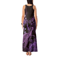 Purple Aloha Hawaii Tank Maxi Dress Snorkeling With Sea Turtle Polynesian Pattern LT14 - Polynesian Pride