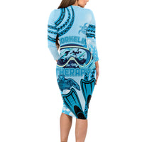 Hawaii Sea Turtle Snorkeling Is My Therapy Long Sleeve Bodycon Dress