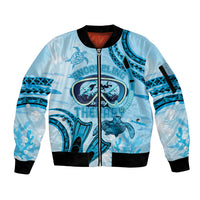 Hawaii Sea Turtle Snorkeling Is My Therapy Sleeve Zip Bomber Jacket LT14 Unisex Blue - Polynesian Pride