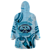 Hawaii Sea Turtle Snorkeling Is My Therapy Wearable Blanket Hoodie LT14 - Polynesian Pride