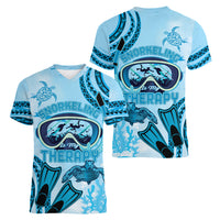 Hawaii Sea Turtle Snorkeling Is My Therapy Women V-Neck T-Shirt