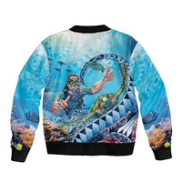 Hawaii Snorkeling Honu Turtle Bomber Jacket Under The Ocean Vibes LT14 - Polynesian Pride