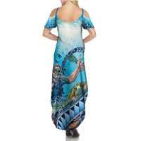Hawaii Snorkeling Honu Turtle Summer Maxi Dress Under The Ocean Vibes LT14 - Polynesian Pride