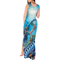 Hawaii Snorkeling Honu Turtle Tank Maxi Dress Under The Ocean Vibes LT14 - Polynesian Pride