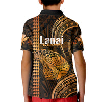 Polynesian Pride Hawaiian Islands Kid Polo Shirt Lani Map Gold Kanaka With Kakau LT14 - Polynesian Pride
