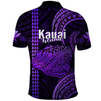 Polynesian Pride Hawaiian Islands Polo Shirt Kauai Map Purple Kanaka With Kakau LT14 - Polynesian Pride
