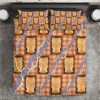 Aloha Hawaii Tiki Palaka Motifs Bedding Set Honohono Lei Orange Elegant Vibes LT14 Orange - Polynesian Pride