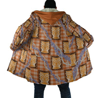 Aloha Hawaii Tiki Palaka Motifs Cloak Honohono Lei Orange Elegant Vibes LT14 - Polynesian Pride