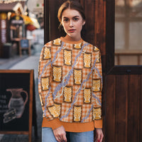 Aloha Hawaii Tiki Palaka Motifs Ugly Christmas Sweater Honohono Lei Orange Elegant Vibes LT14 - Polynesian Pride