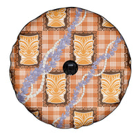 Aloha Hawaii Tiki Palaka Motifs Spare Tire Cover Honohono Lei Orange Elegant Vibes