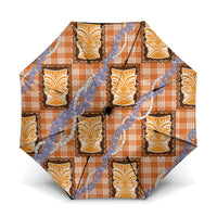 Aloha Hawaii Tiki Palaka Motifs Umbrella Honohono Lei Orange Elegant Vibes LT14 One Size Folded 11.42 inch Opened Diameter 37.4 inch Orange - Polynesian Pride