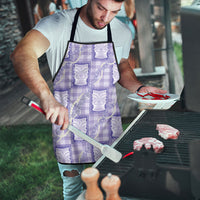Aloha Hawaii Tiki Palaka Motifs Apron Honohono Lei Purple Elegant Vibes LT14 - Polynesian Pride