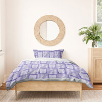 Aloha Hawaii Tiki Palaka Motifs Bedding Set Honohono Lei Purple Elegant Vibes LT14 - Polynesian Pride