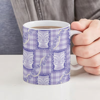 Aloha Hawaii Tiki Palaka Motifs Ceramic Mug Honohono Lei Purple Elegant Vibes LT14 - Polynesian Pride