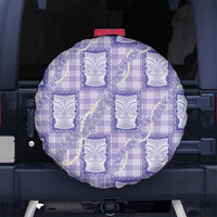 Aloha Hawaii Tiki Palaka Motifs Spare Tire Cover Honohono Lei Purple Elegant Vibes