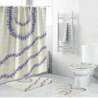 Hawaii Honohono Palaka Motifs Bathroom Set Hawaiian Orchid Lei LT14 Bathroom Set (4 pcs) Cream - Polynesian Pride