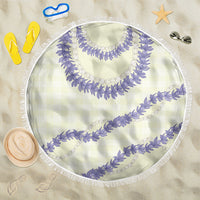 Hawaii Honohono Palaka Motifs Beach Blanket Hawaiian Orchid Lei LT14 One Size 150cm Cream - Polynesian Pride